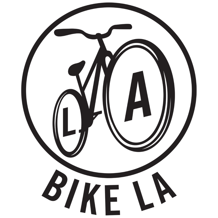 Logo for the nonprofit organization Bike Los Angeles, which features a bicycle in a circle