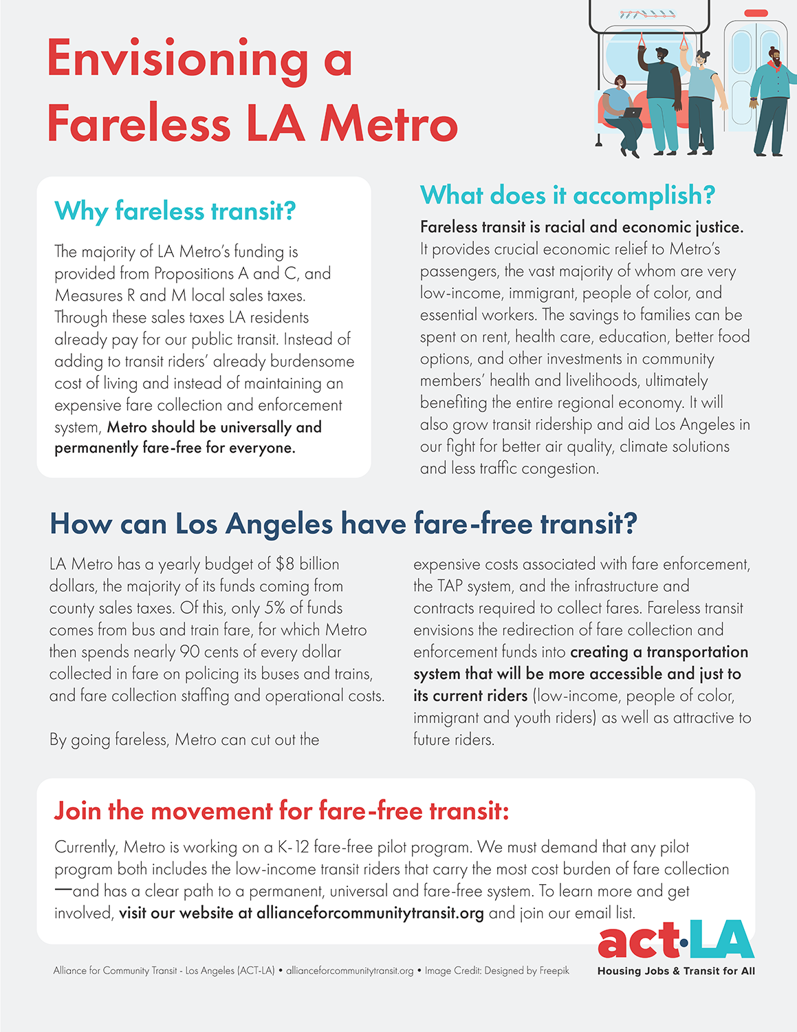 Image version of ACT Los Angeles' Envisioning a Fareless Metro flyer